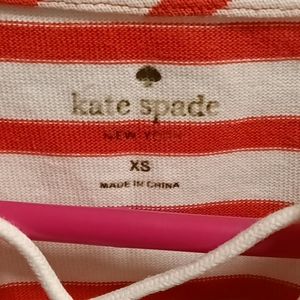 kate spade coral and white striped laced up pullover blouse Size XS